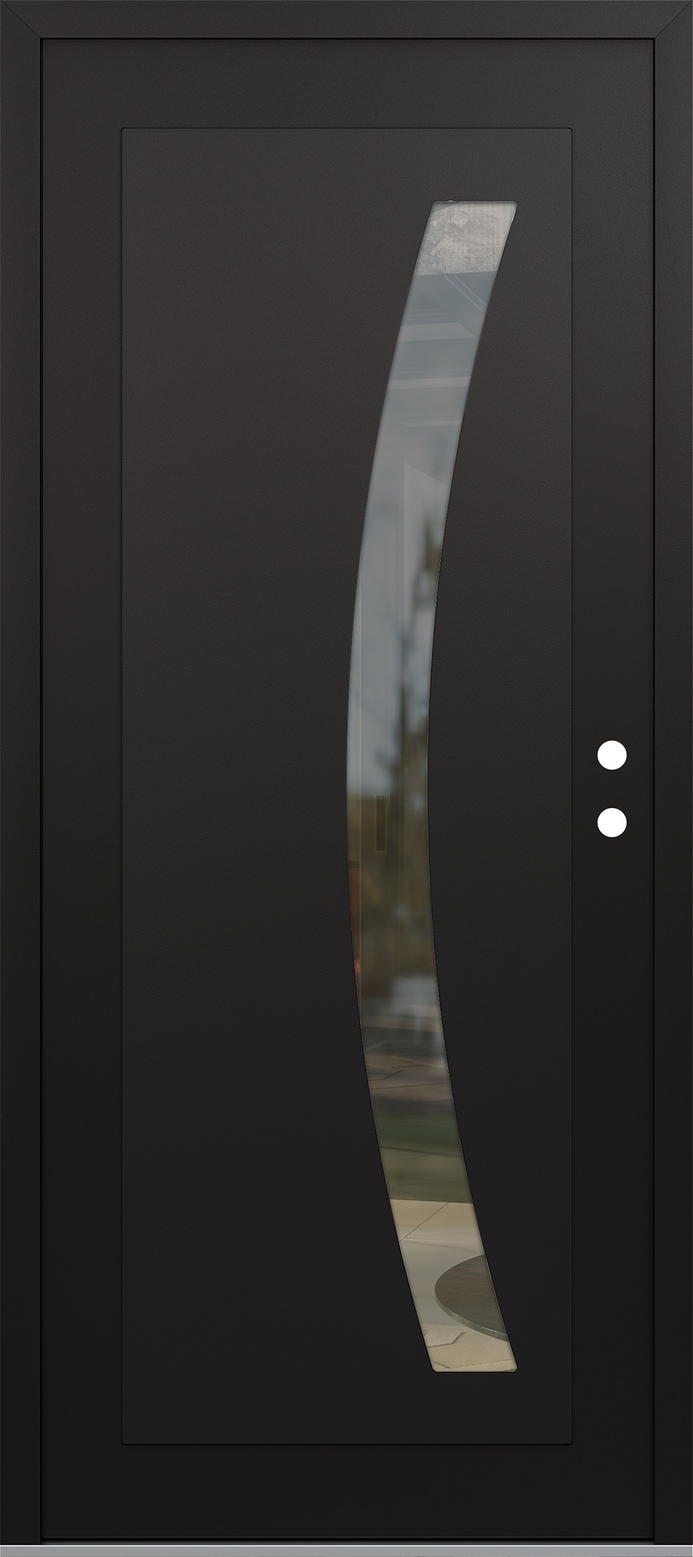 Modern Steel Front Door Diamond C4 36" x 80" black/black clear Glass Panel black LHI