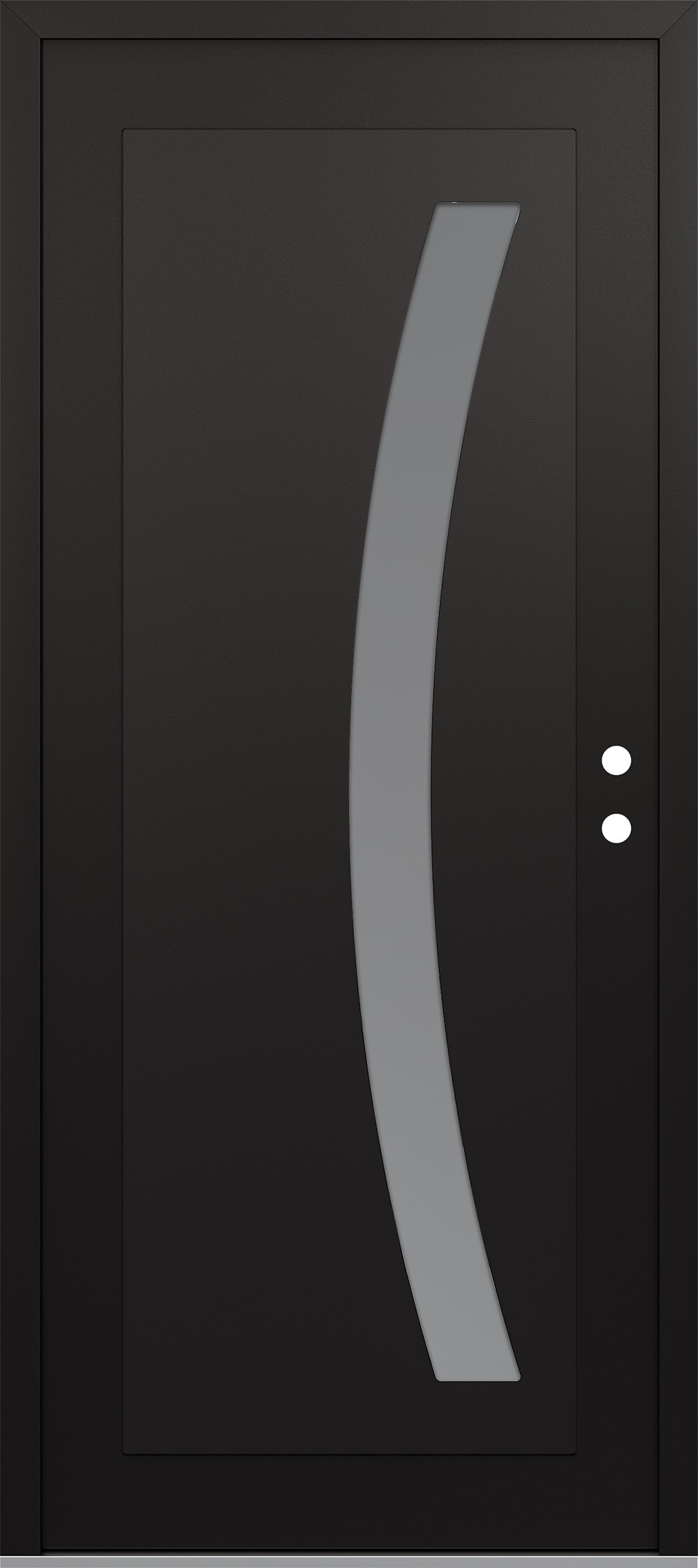 Modern Steel Front Door Diamond C4 36" x 80" black/white frosted Glass Panel black LHI