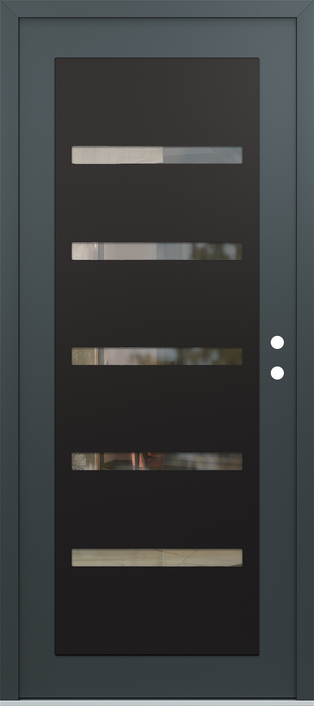 Modern Steel Front Door Diamond C7 36" x 80" anthracite/anthracite clear Glass Panel black LHI