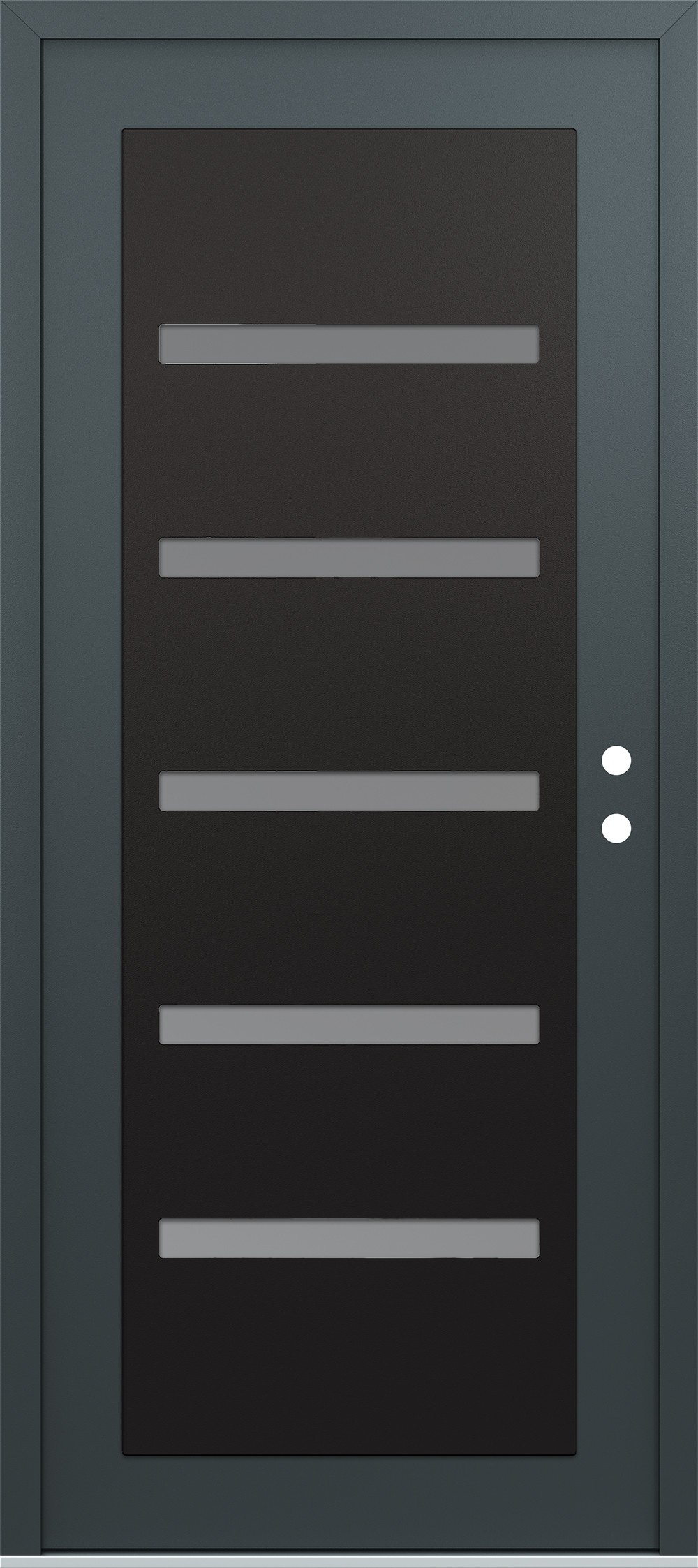Modern Steel Front Door Diamond C7 36" x 80" anthracite/anthracite frosted Glass Panel black LHI