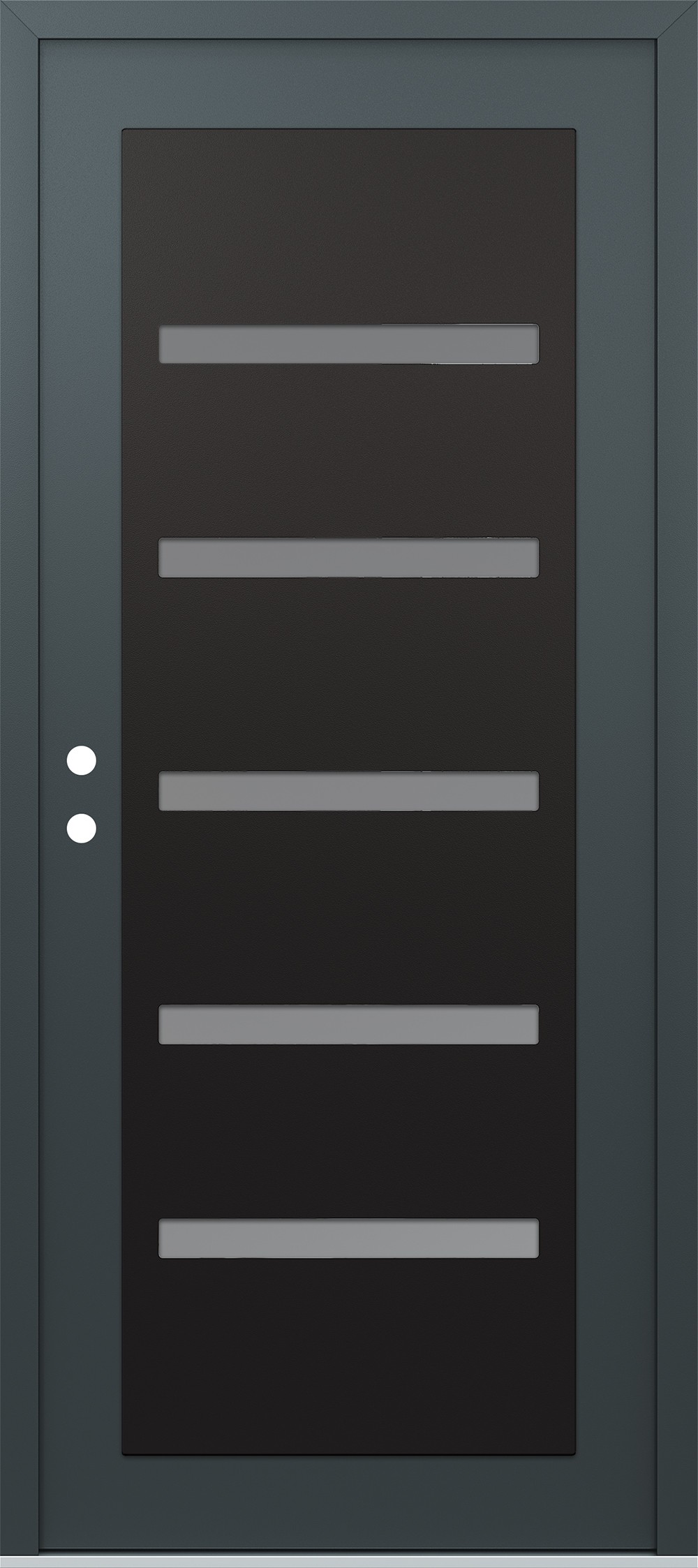 Modern Steel Front Door Diamond C7 36" x 80" anthracite/anthracite frosted Glass Panel black RHI