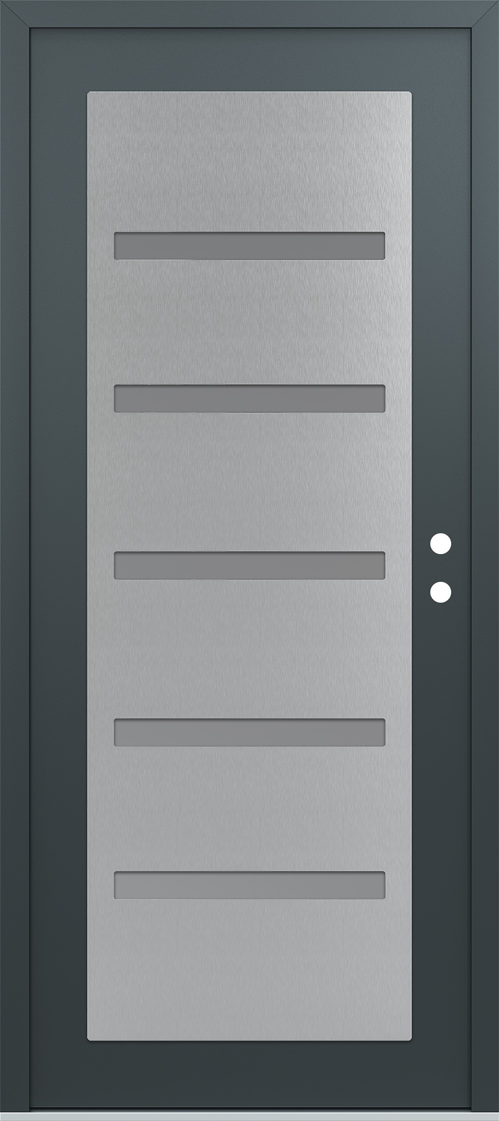 Modern Steel Front Door Diamond C7 36" x 80" anthracite/anthracite frosted Glass Panel stainless steel LHI