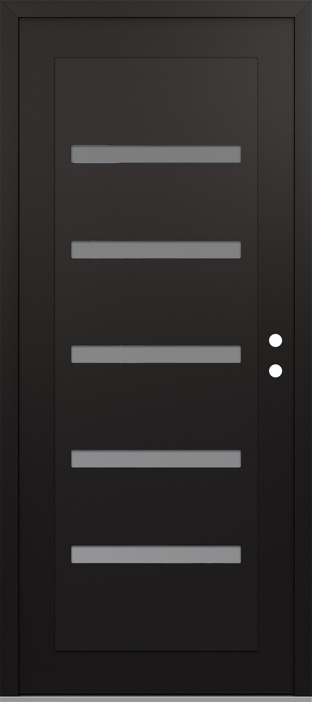 Modern Steel Front Door Diamond C7 36" x 80" black/white frosted Glass Panel black LHI