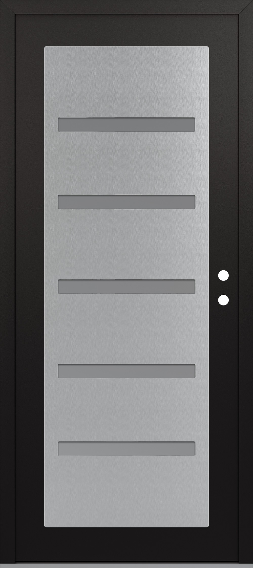 Modern Steel Front Door Diamond C7 36" x 80" black/white frosted Glass Panel stainless steel LHI
