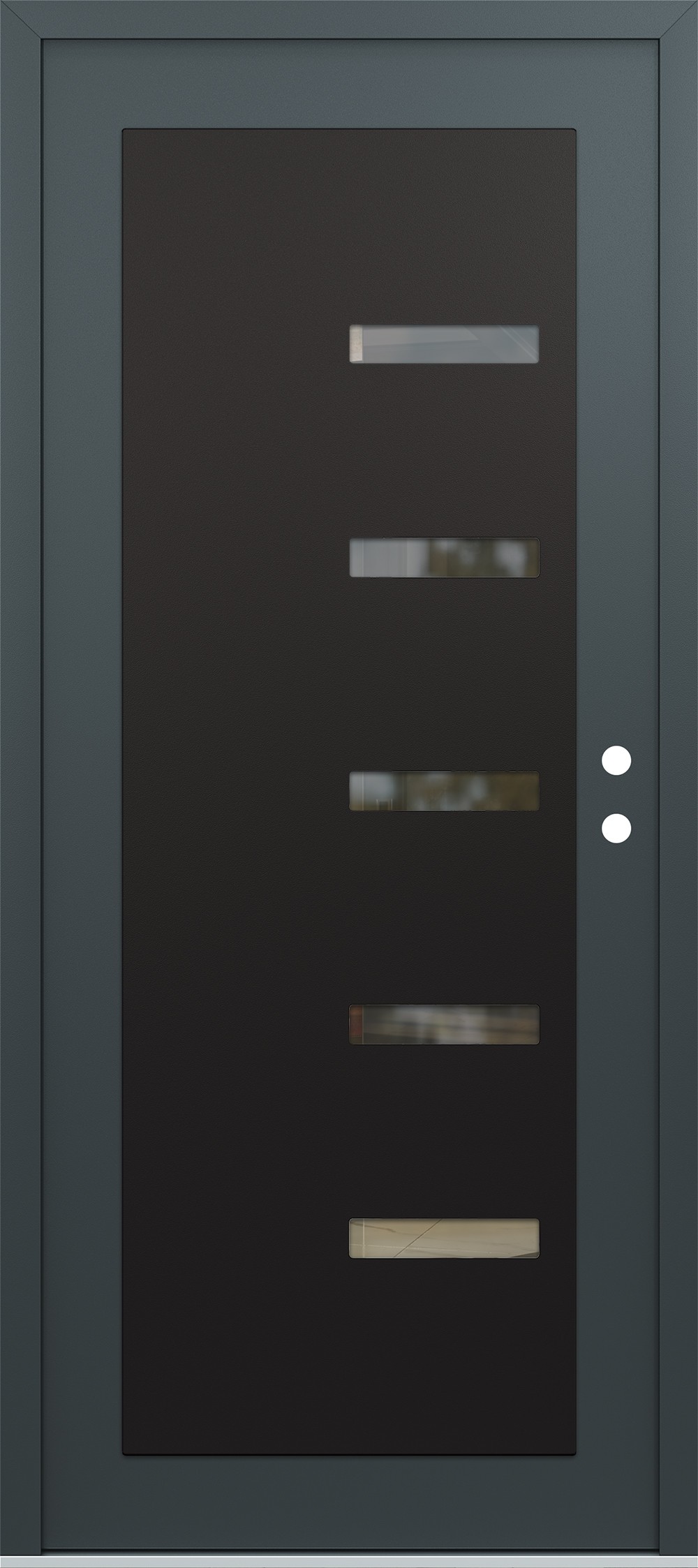 Modern Steel Front Door Diamond C8 36" x 80" anthracite/anthracite clear Glass Panel black LHI