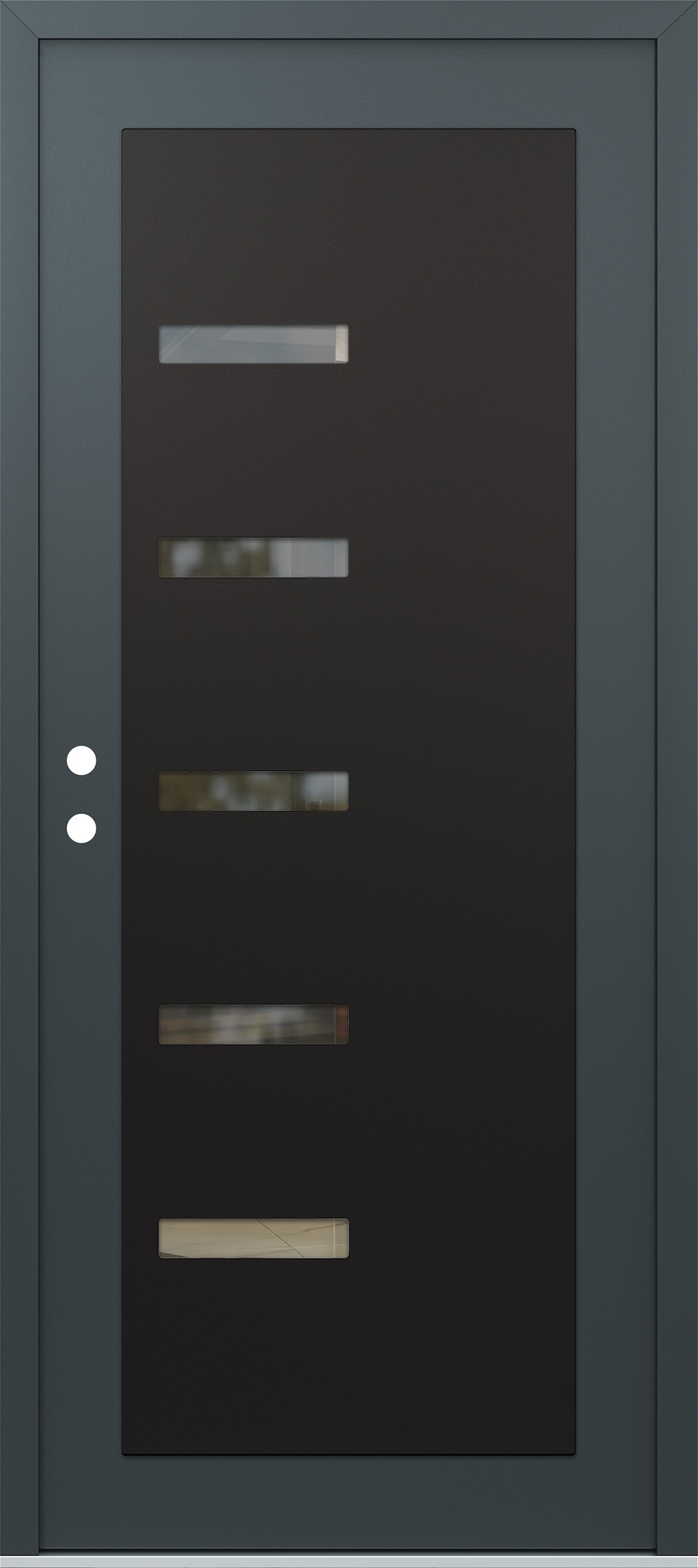 Modern Steel Front Door Diamond C8 36" x 80" anthracite/anthracite clear Glass Panel black RHI