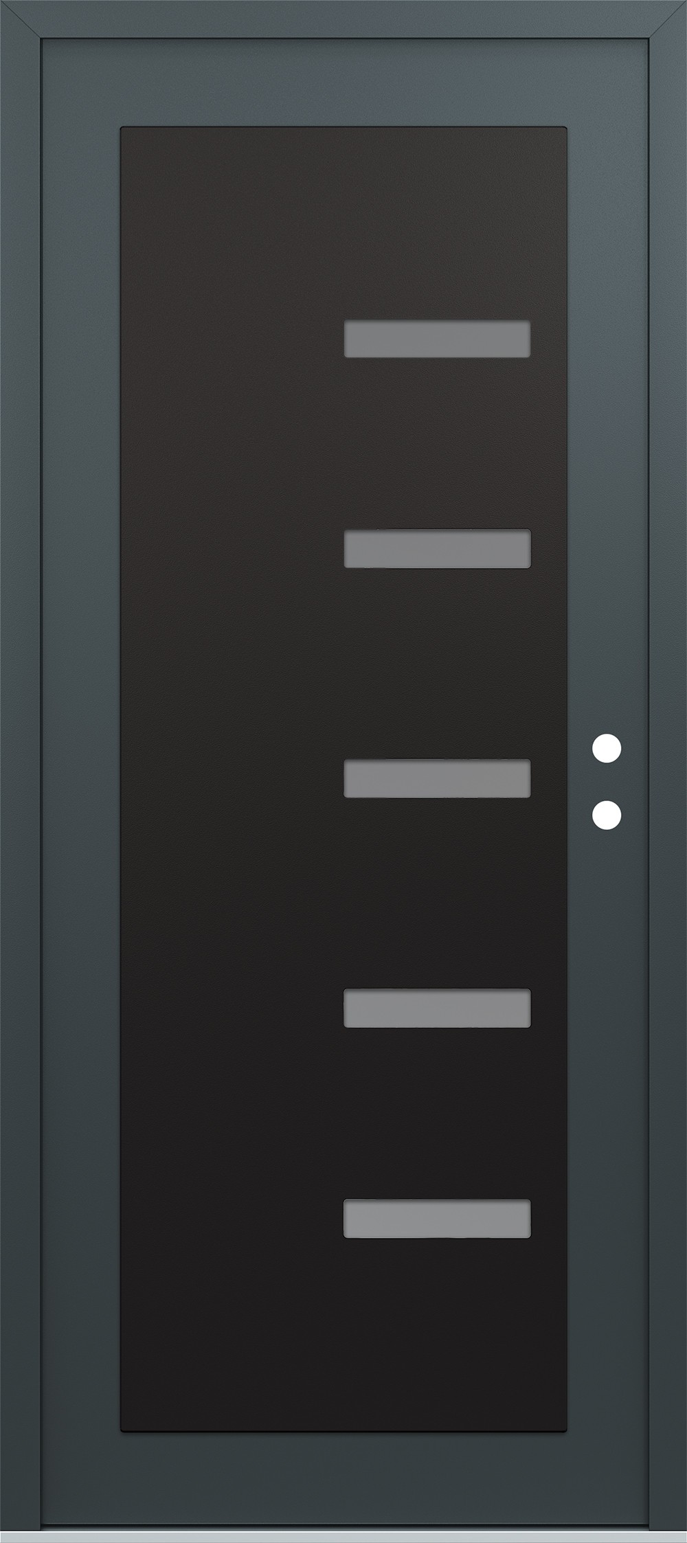 Modern Steel Front Door Diamond C8 36" x 80" anthracite/anthracite frosted Glass Panel black LHI