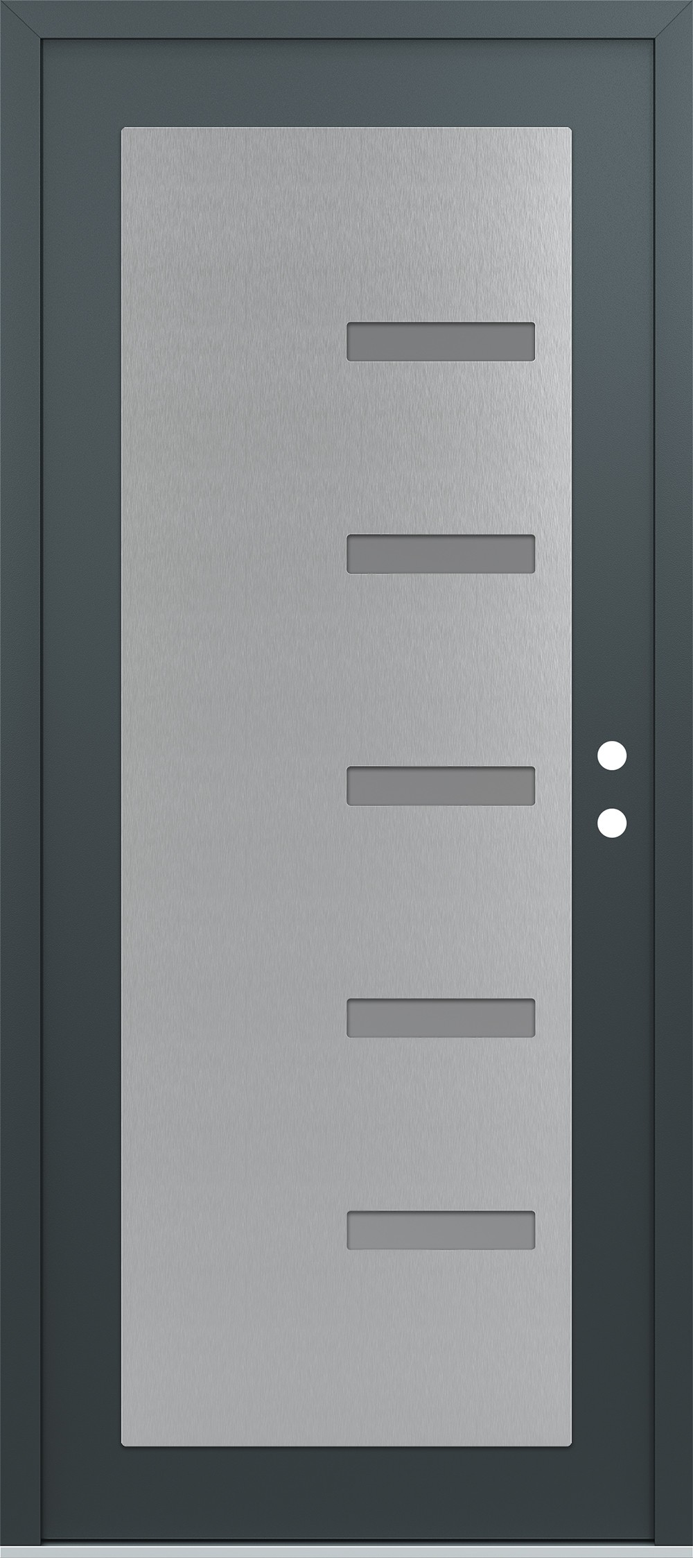 Modern Steel Front Door Diamond C8 36" x 80" anthracite/anthracite frosted Glass Panel stainless steel LHI