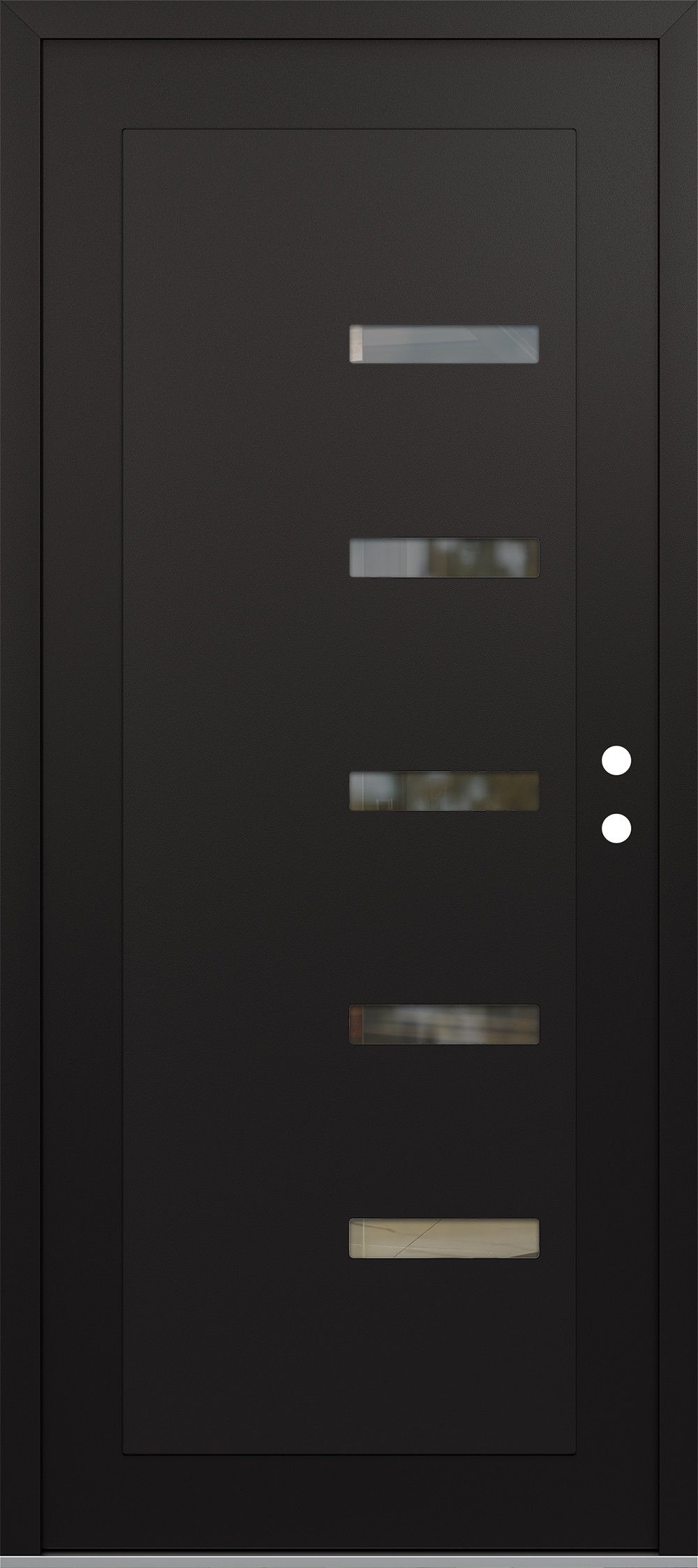 Modern Steel Front Door Diamond C8 36" x 80" black/black clear Glass Panel black LHI