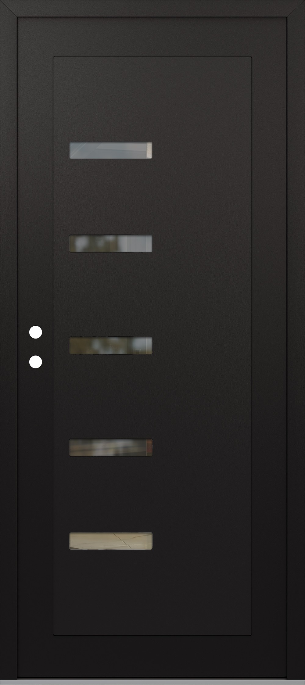 Modern Steel Front Door Diamond C8 36" x 80" black/black clear Glass Panel black RHI