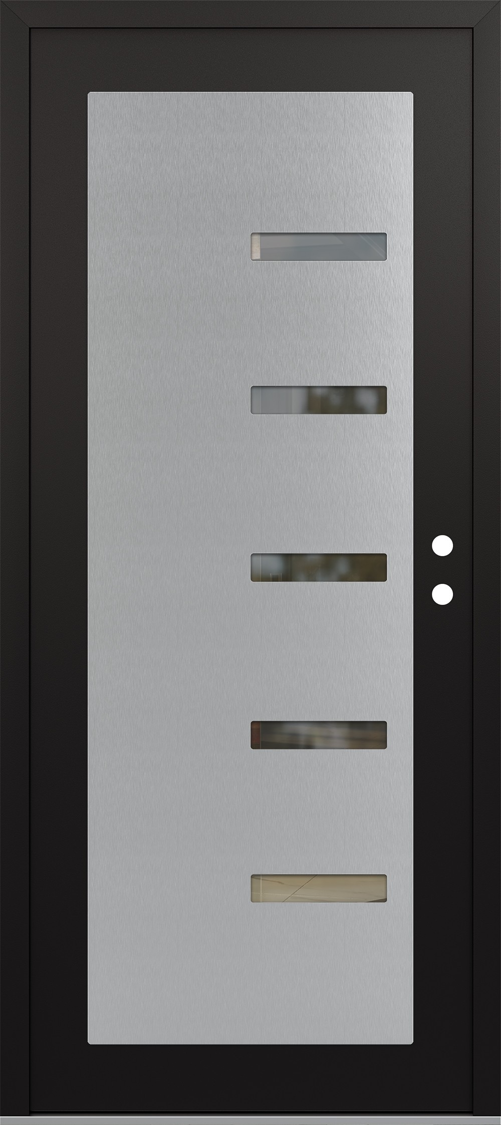 Modern Steel Front Door Diamond C8 36" x 80" black/black clear Glass Panel stainless steel LHI