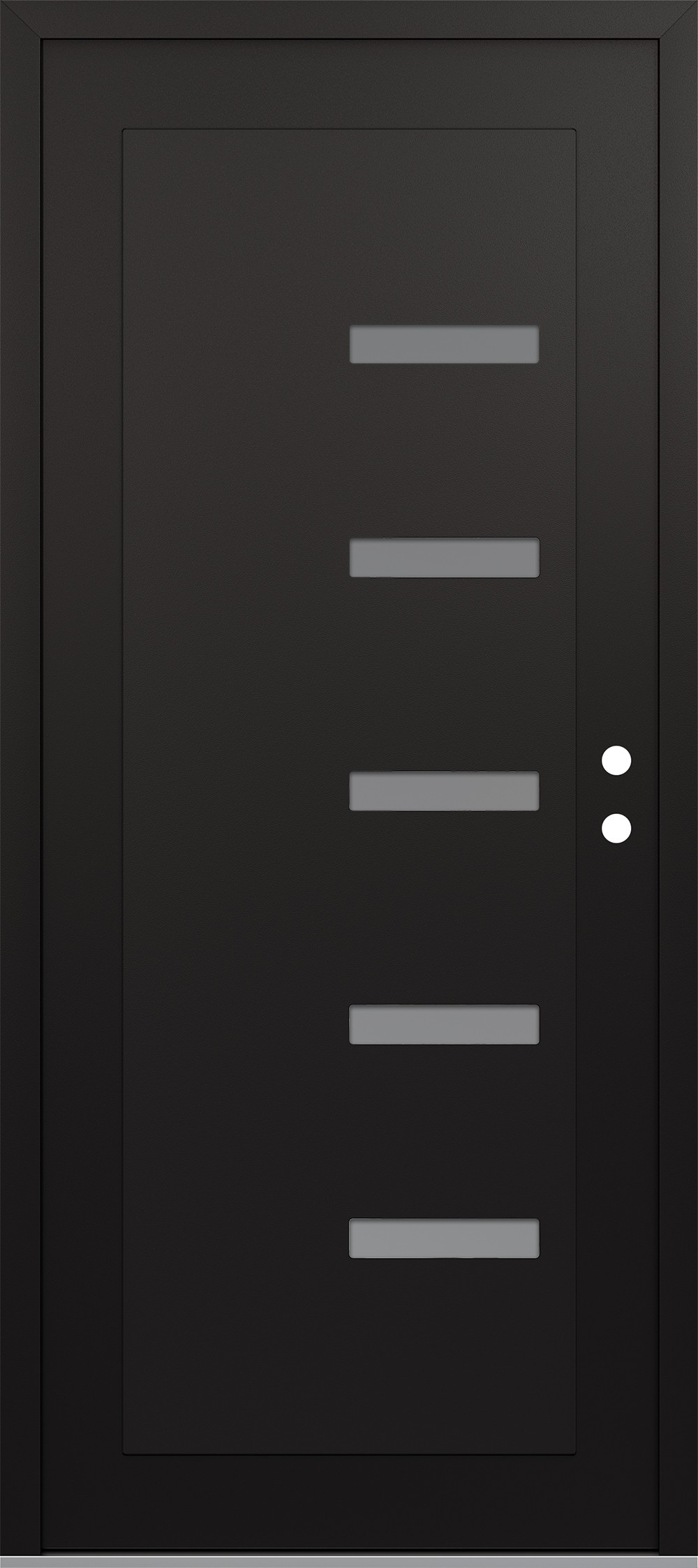 Modern Steel Front Door Diamond C8 36" x 80" black/white frosted Glass Panel black LHI