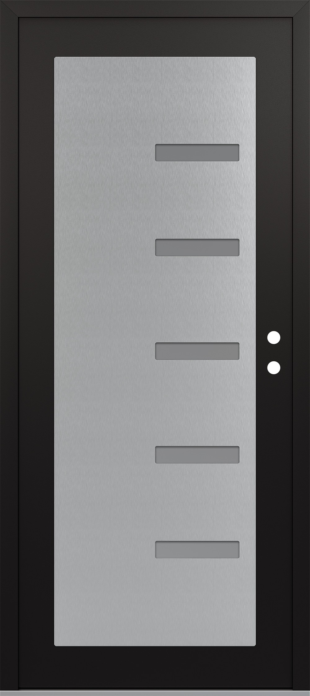 Modern Steel Front Door Diamond C8 36" x 80" black/white frosted Glass Panel stainless steel LHI