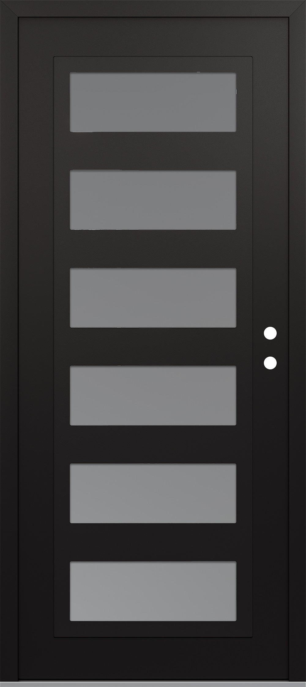 Modern Steel Front Door Diamond C9 36" x 80" black/white frosted Glass Panel black LHI